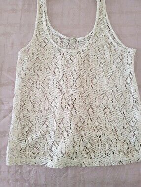 Kirra White Crochet Tank Top – Openwork Sleeveless Knit